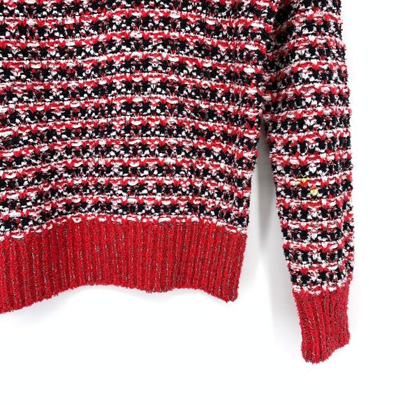 Ann Taylor Pullover Crew Neck Sweater Womens Size Medium Red White Black Knit - Picture 4 of 8